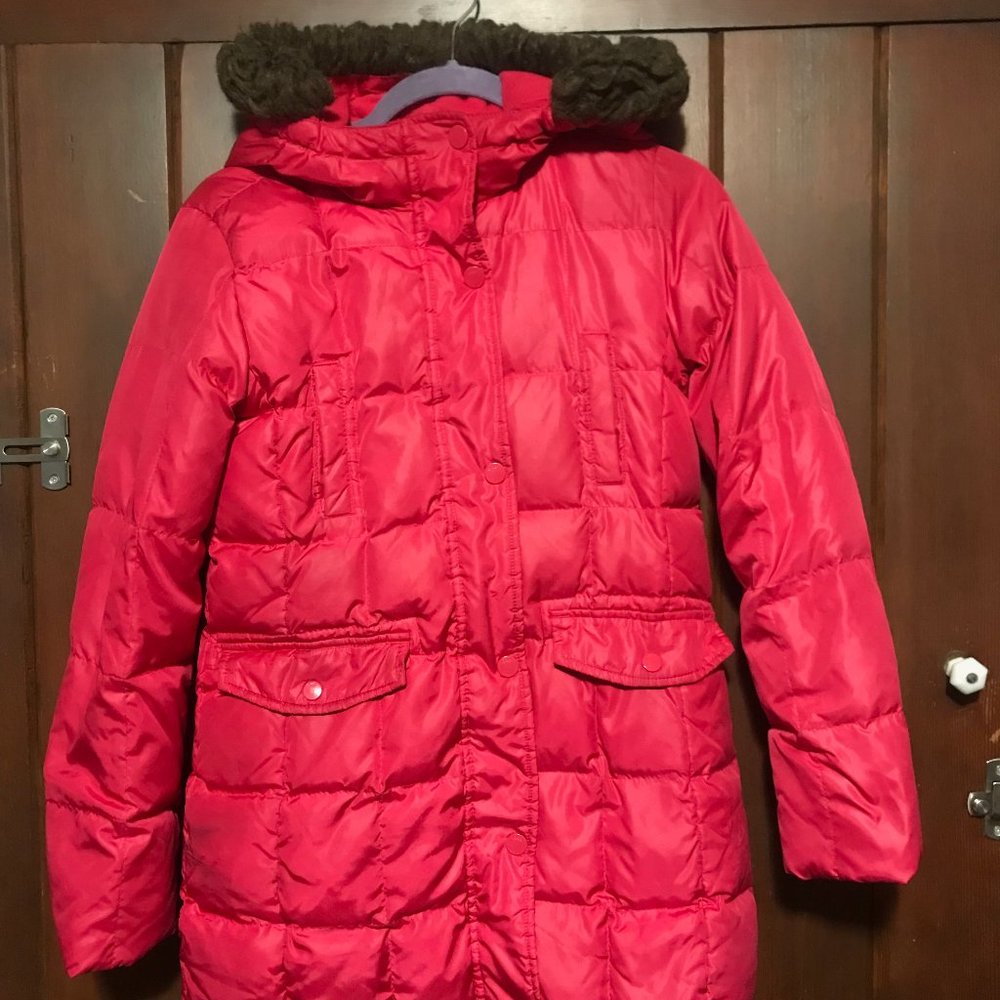 Super Cute Hot Pink Hooded Down Gap Jacket - Clean